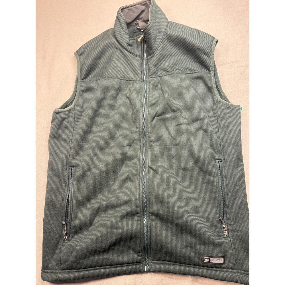 REI Vest Mens XL Green Fleece Full Zip Zip In Interchange Outdoor Hiking